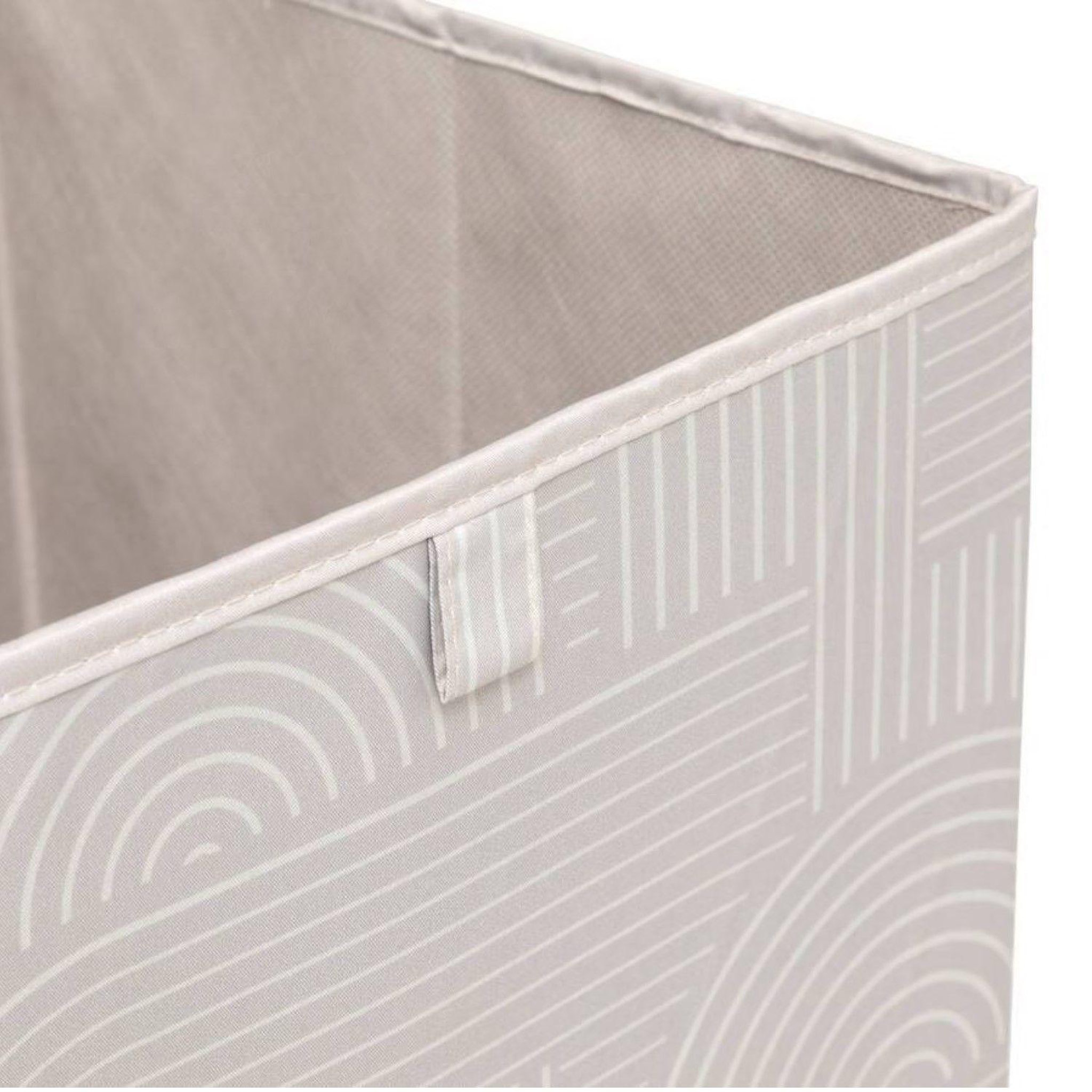 Voir la diapositive 4 : TOILINUX Lot de 2 boîtes de rangement arche - l. 31 x l. 31 x h. 31 cm - beige
