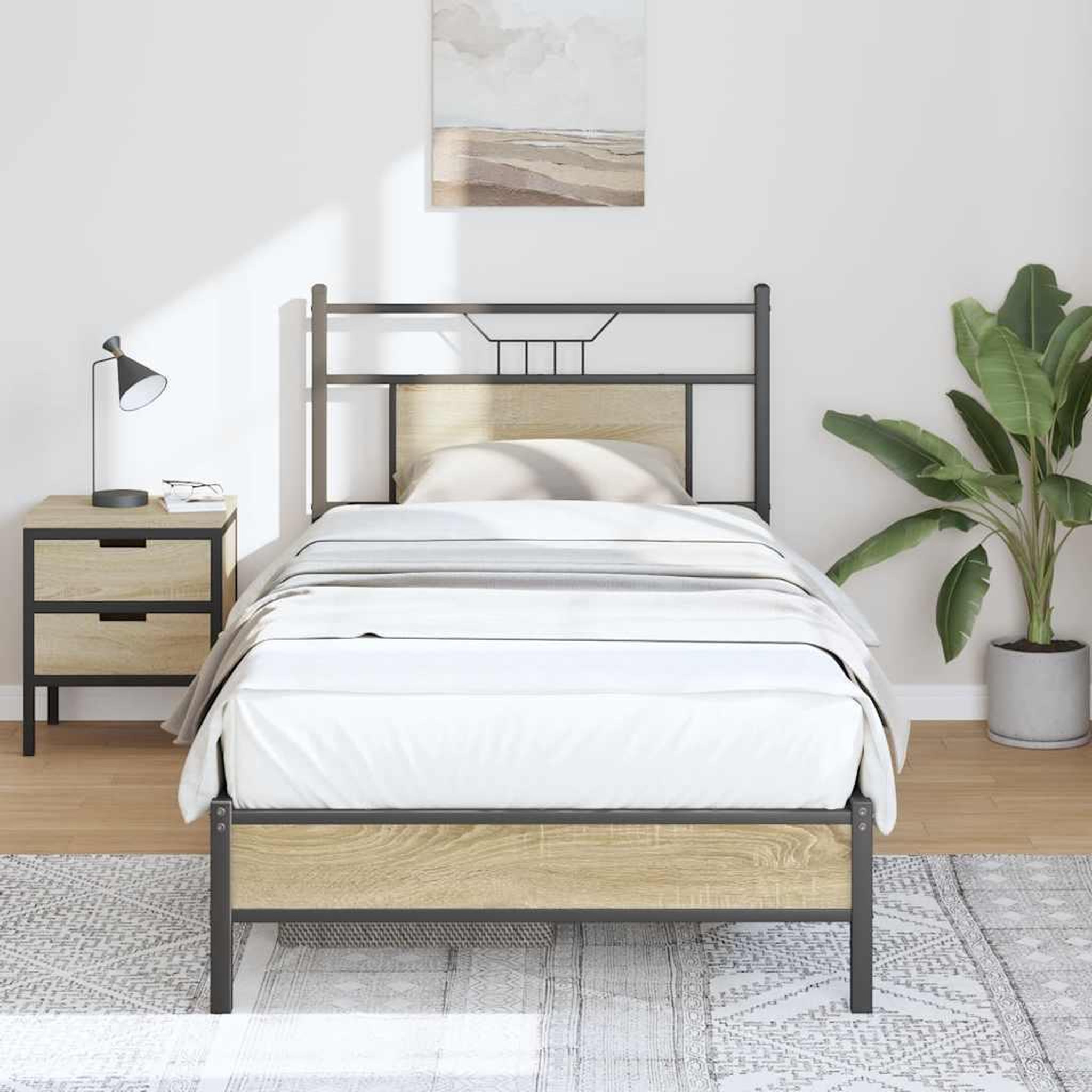 VIDAXL Cadre de lit sans matelas chene sonoma 75x190 cm