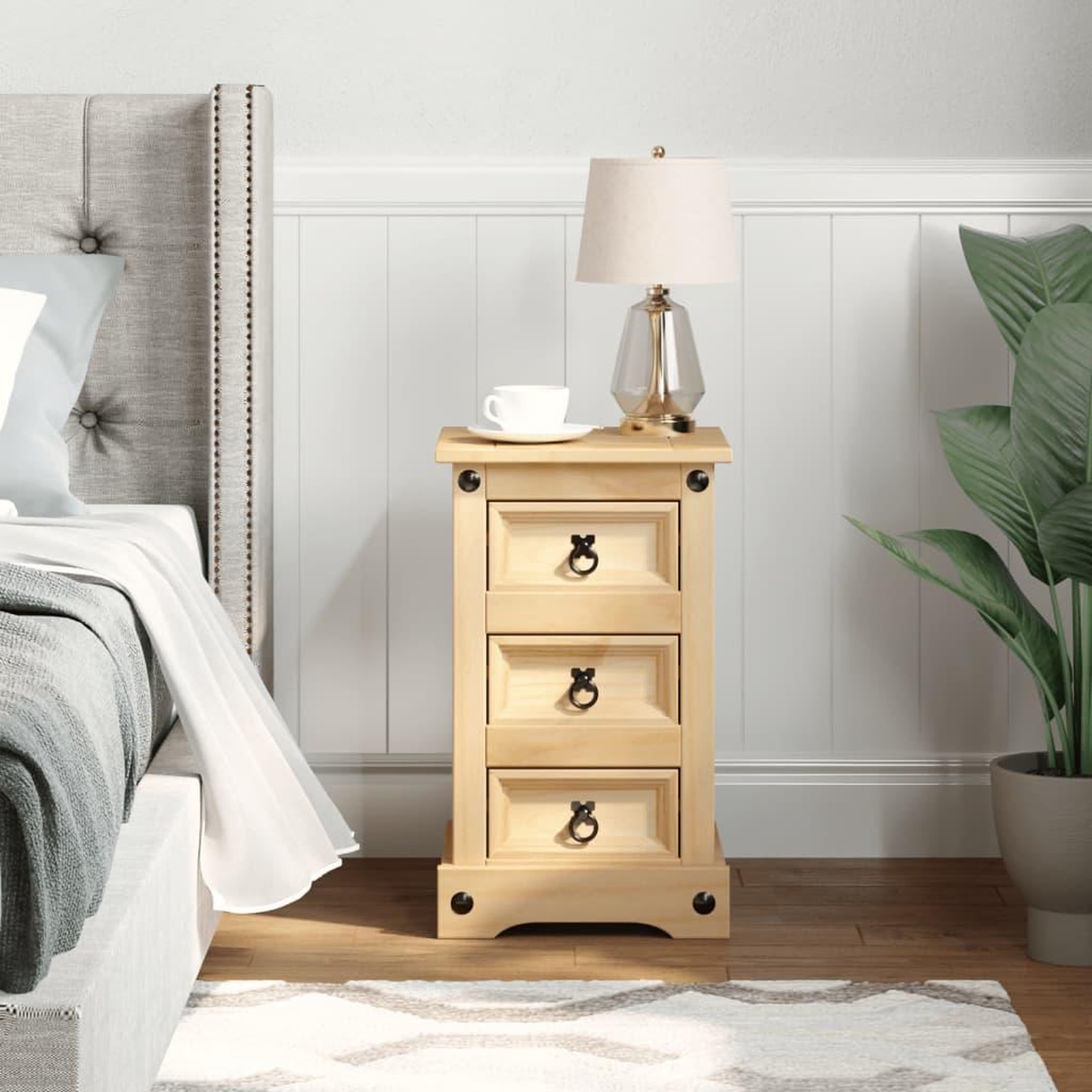 Voir la diapositive 3 : VIDAXL Table de chevet  35x32,5x58 cm bois de pin massif