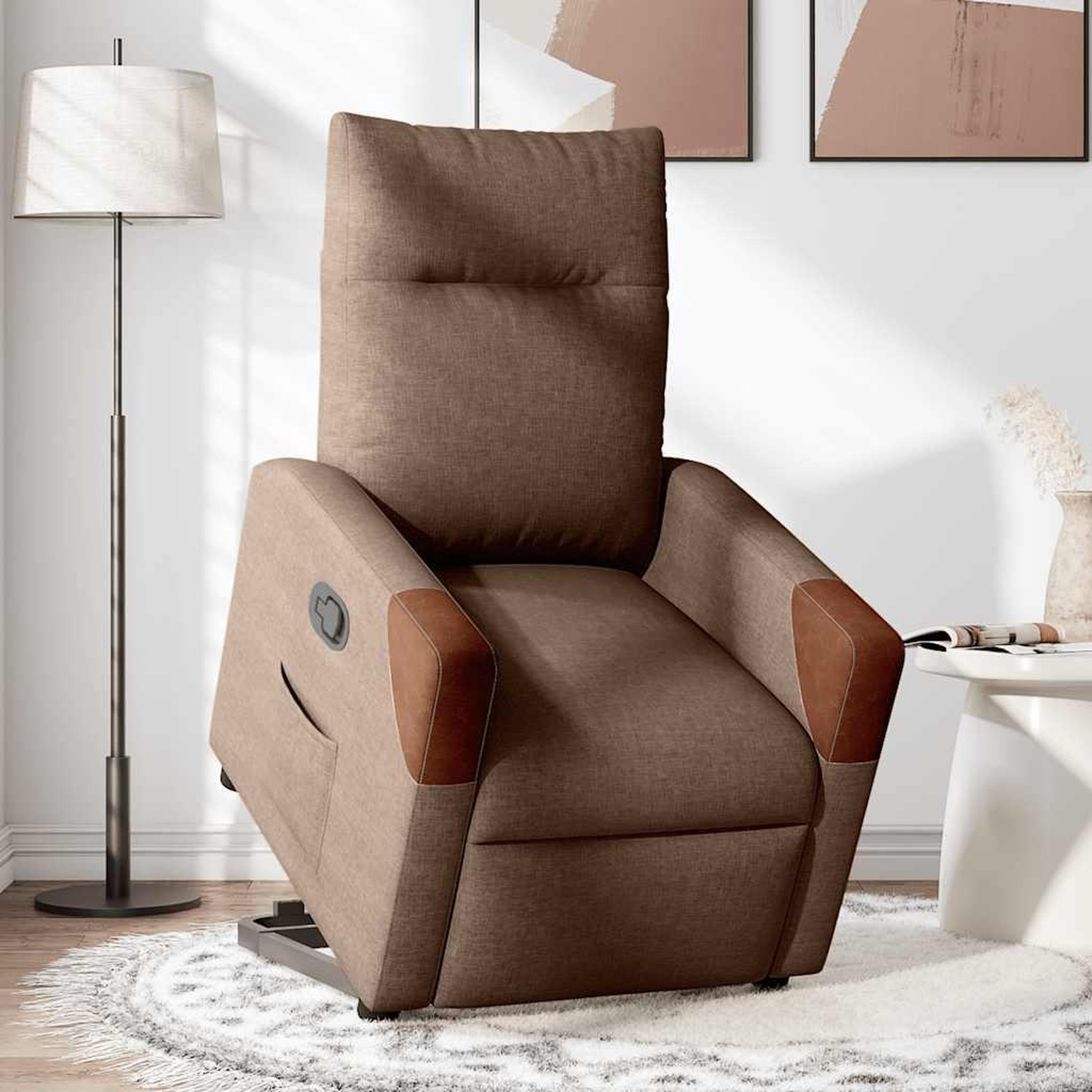 Voir la diapositive 2 : VIDAXL Fauteuil inclinable Marron Tissu