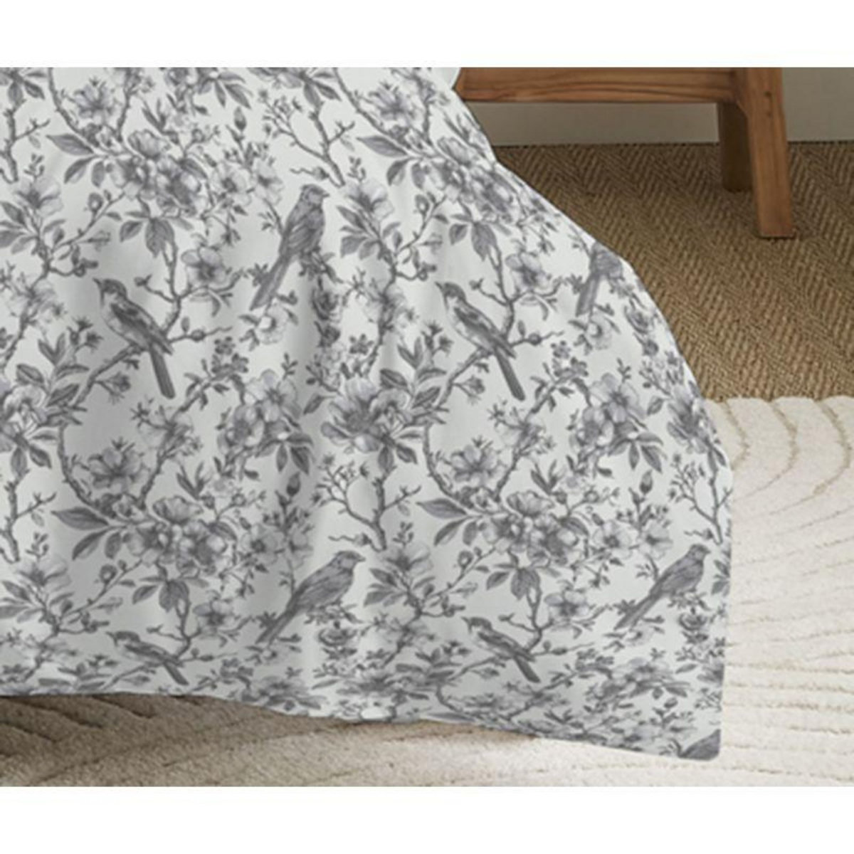 COTON PUR Pack complet housse de couette réversible pour lit 90 x 190 cm Bérengère nuage