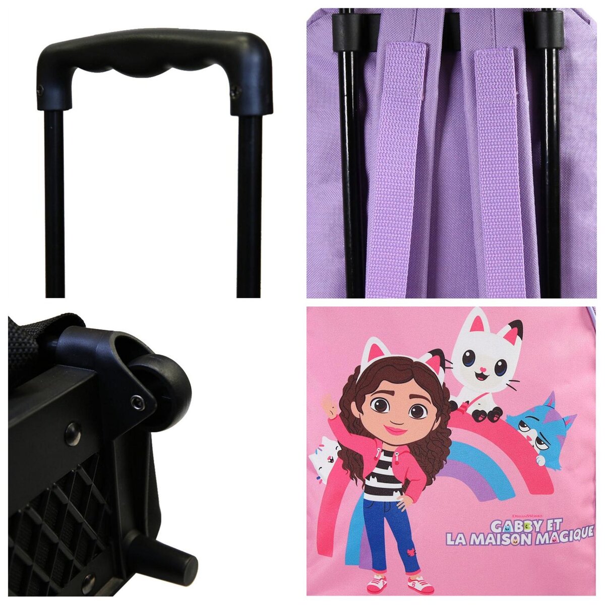 Bagtrotter Sac à dos à roulettes Gabby et La Maison Magique Rose - Bagtrotter