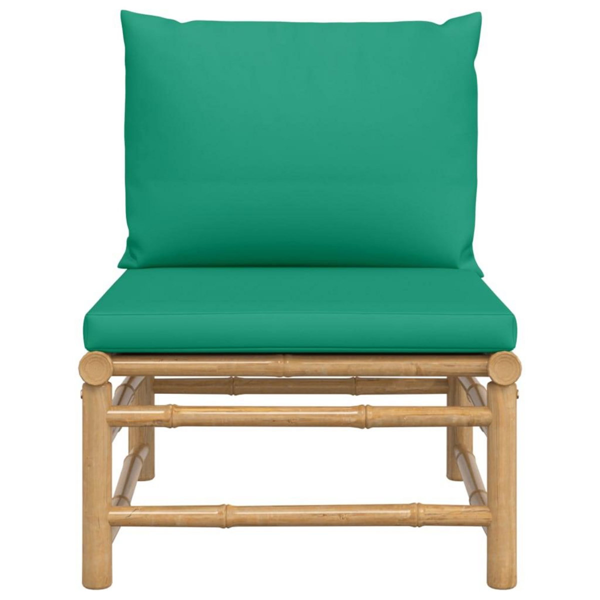 VIDAXL Canape central de jardin avec coussins vert bambou