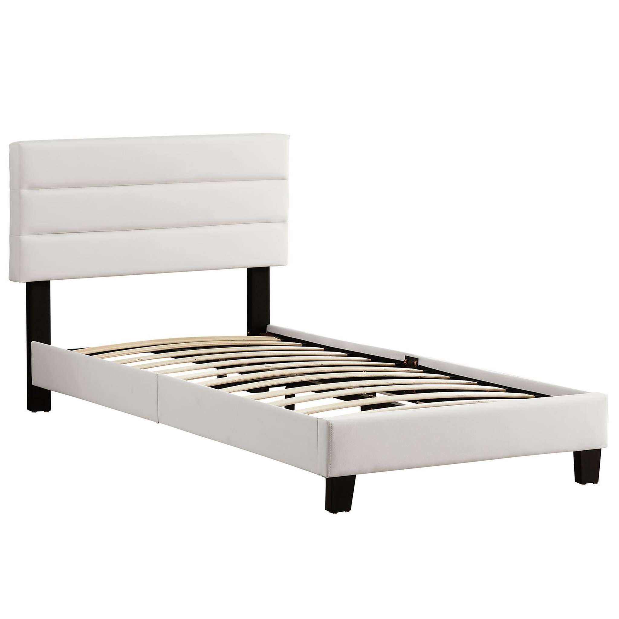 Voir la diapositive 3 : IDIMEX Lit 1 place hudson, 90 x 190 cm, capitonné avec sommier, revêtement synthétique