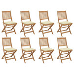 VIDAXL Chaises pliables d'exterieur et coussins lot de 8 Bois d'acacia
