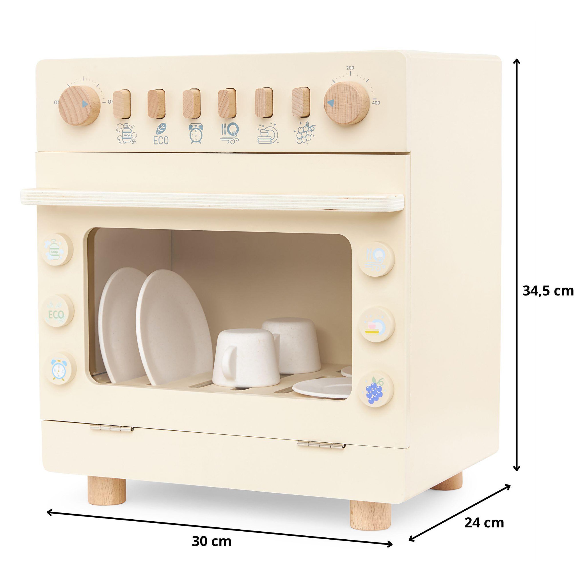 Voir la diapositive 5 : MAMABRUM Lave-vaisselle de cuisine en bois jeu d'imitation mamabrum