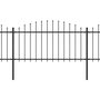 Voir la diapositive 2 : VIDAXL Cloture de jardin a dessus en lance Acier (1,25-1,5)x5,1 m Noir