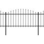 Voir la diapositive 2 : VIDAXL Cloture de jardin a dessus en lance Acier (1,25-1,5)x5,1 m Noir
