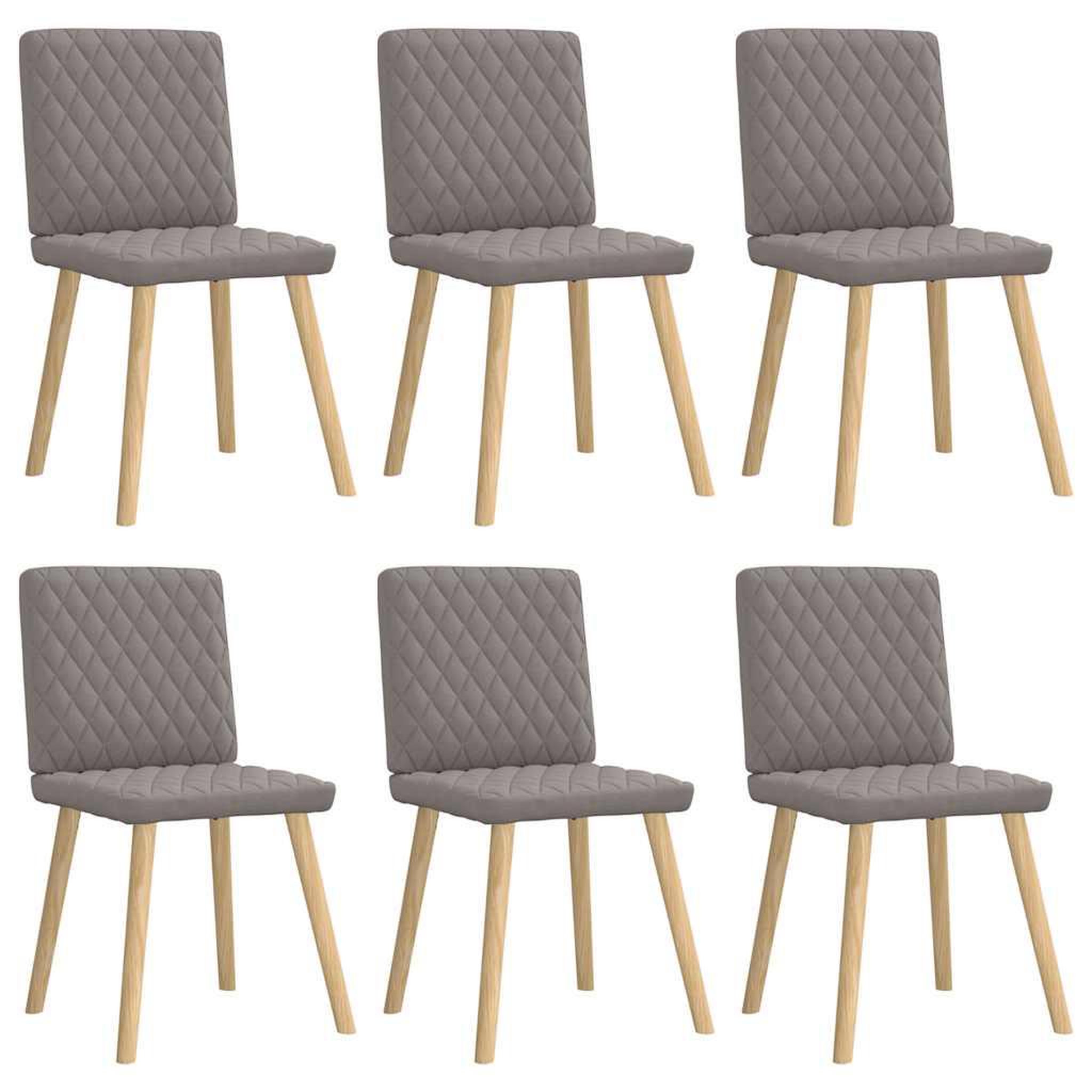 VIDAXL Chaises a manger lot de 6 taupe tissu