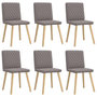 Voir la diapositive 1 : VIDAXL Chaises a manger lot de 6 taupe tissu