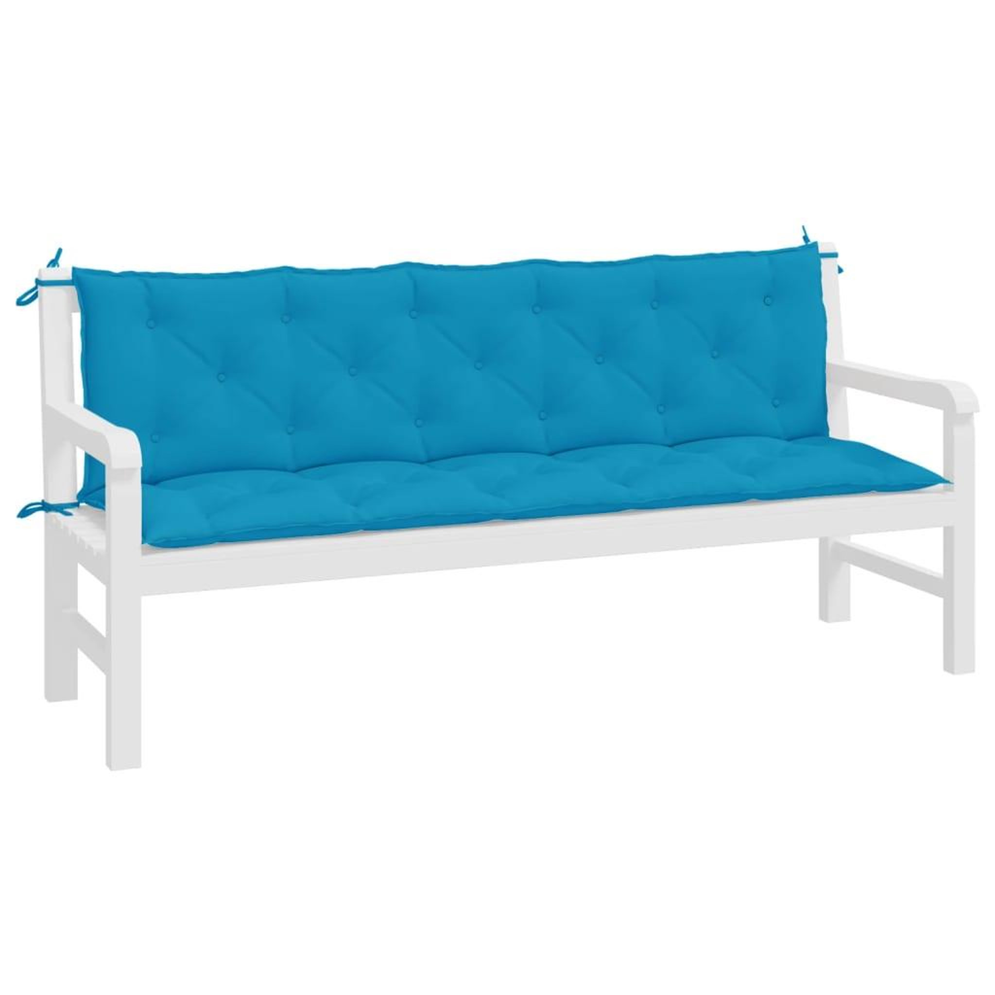 Voir la diapositive 4 : VIDAXL Coussins de banc de jardin lot de 2 bleu clair tissu Oxford