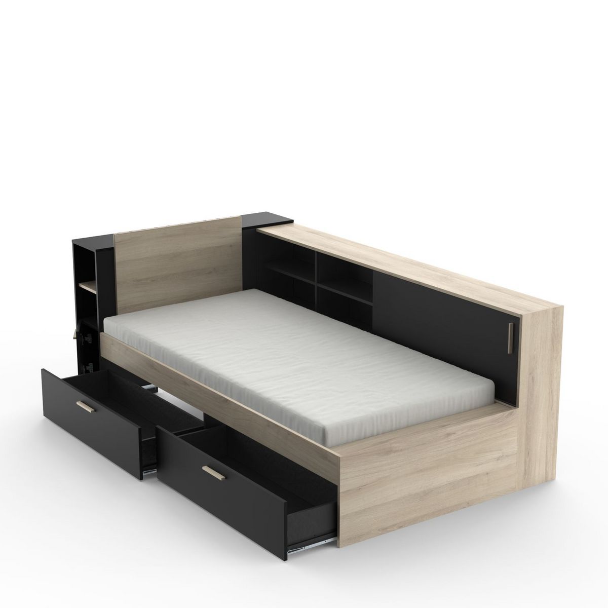 Lit 90x190/200 cm avec rangements LOREDANA