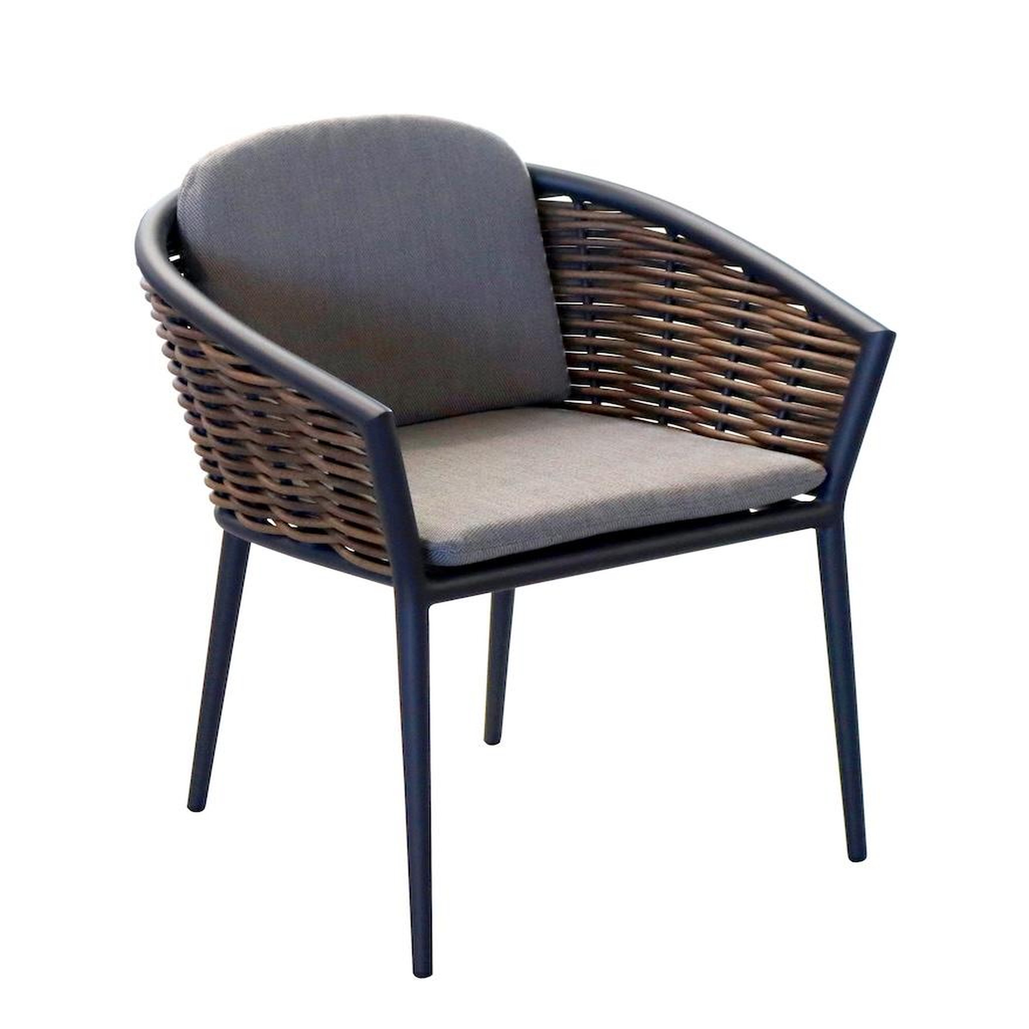 Proloisirs Fauteuil - MUSE - Graphite - Aluminium époxy / Wicker rond