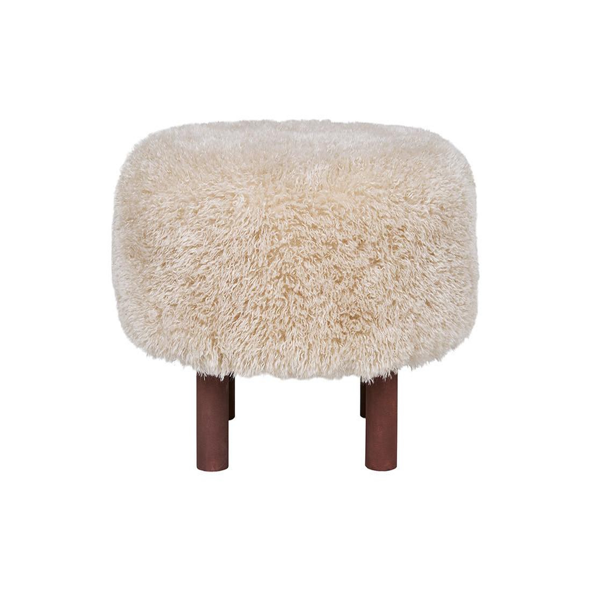 BEST MOBILIER Mani - pouf - en fausse fourrure. Coloris disponibles : Beige