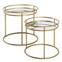 Voir la diapositive 1 : Paris Prix Lot de 2 Tables d'Appoint  Miroir  52cm Or
