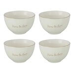 Paris Prix Lot de 4 Bols en Porcelaine  Ilene  10cm Blanc