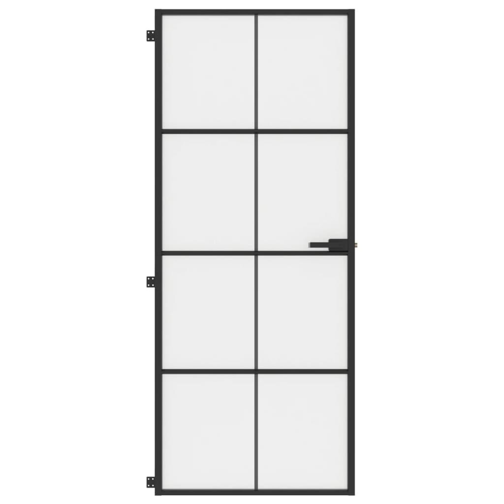 Voir la diapositive 3 : VIDAXL Porte interieure mince noir 83x201,5 cm verre trempe aluminium