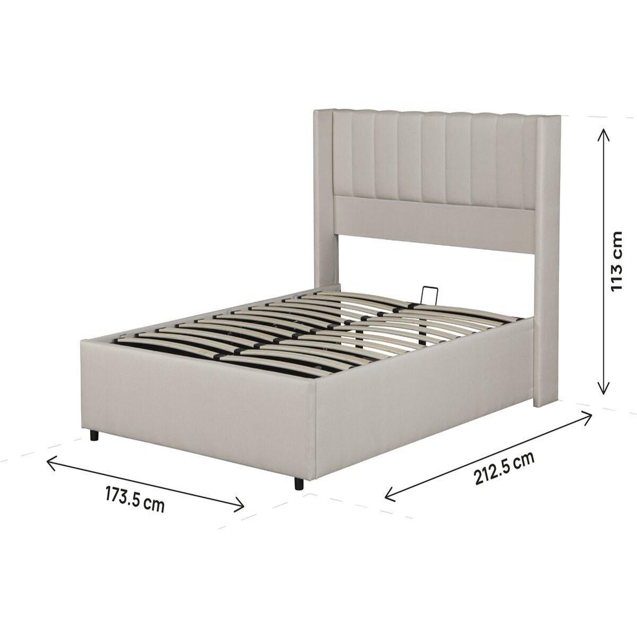 Voir la diapositive 4 : Habitat et Jardin Lit double en lin avec coffre  saint-moritz  - 160 x 200 cm - beige
