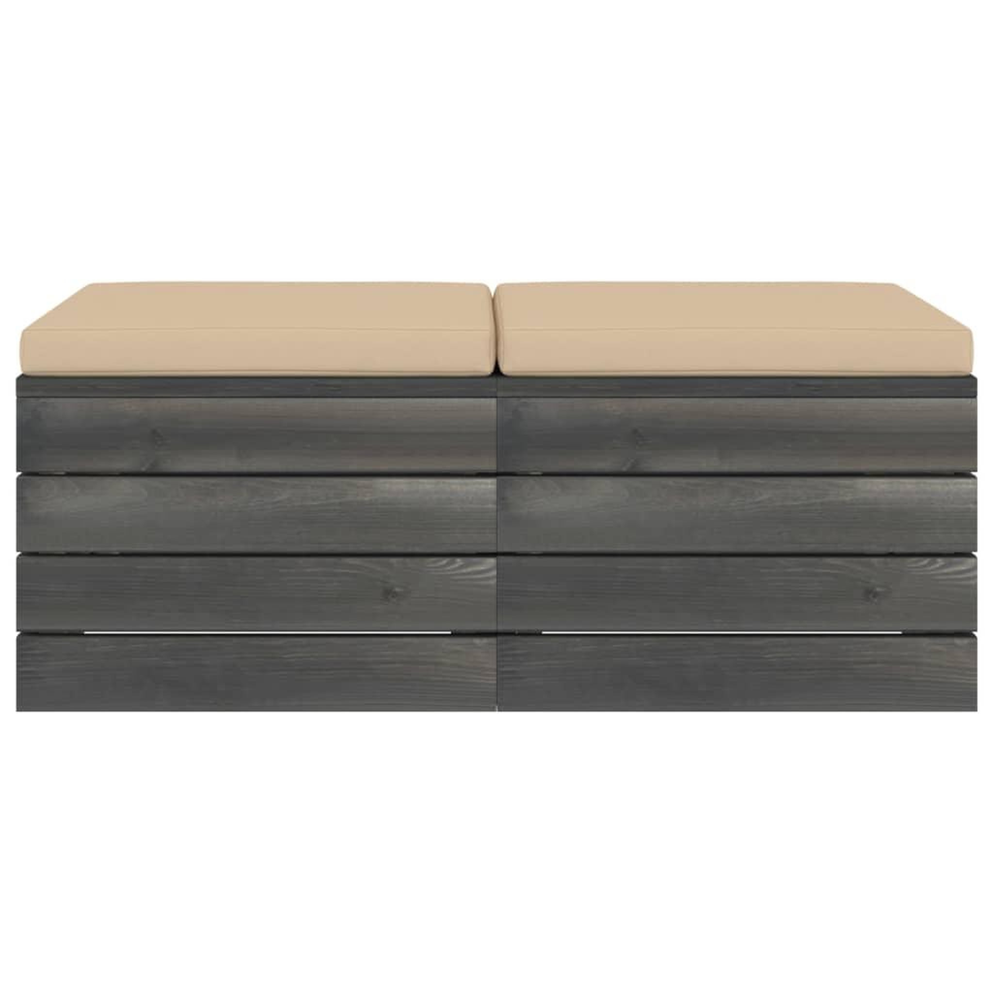 Voir la diapositive 3 : VIDAXL Repose-pieds palette de jardin 2 pcs avec coussins Bois de pin