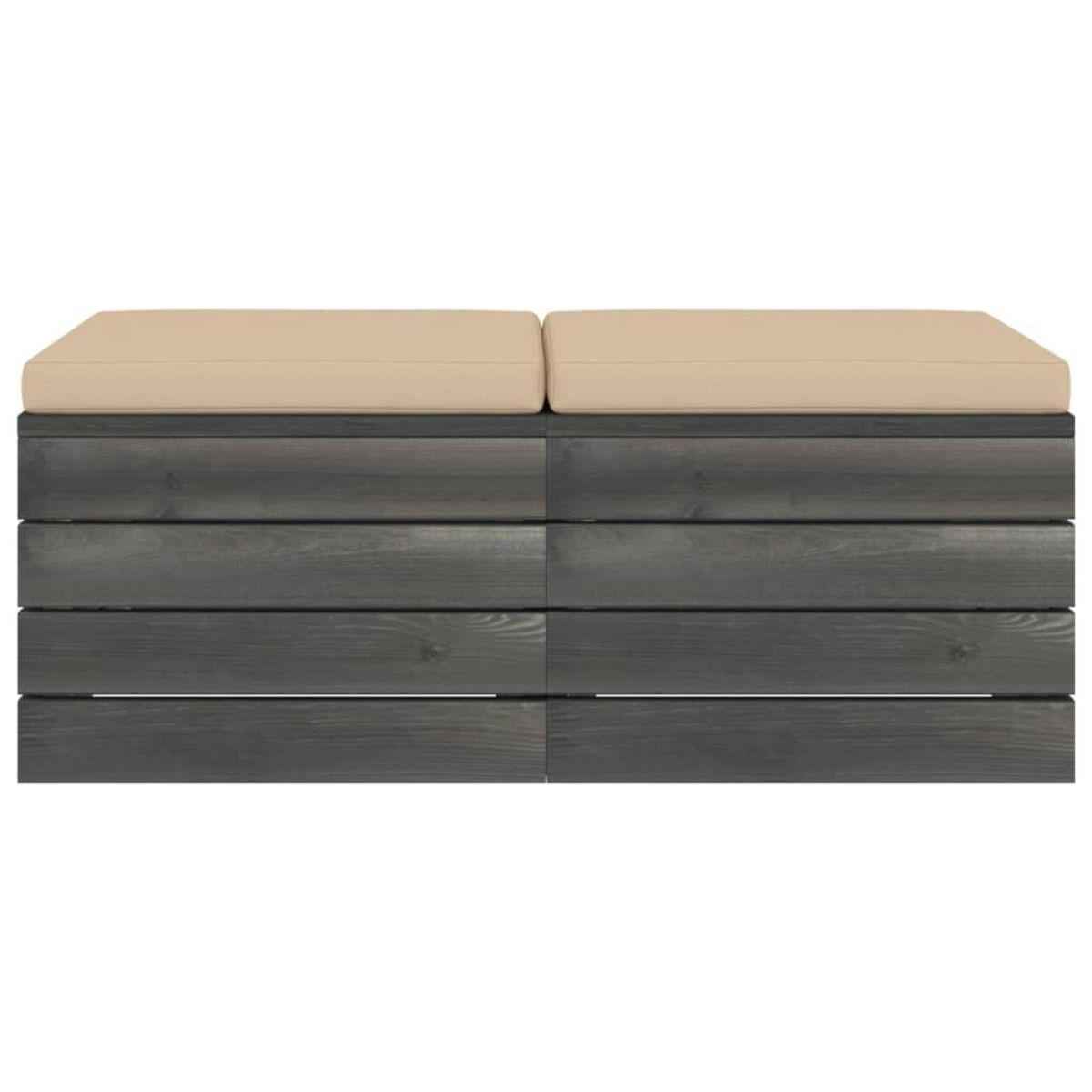 VIDAXL Repose-pieds palette de jardin 2 pcs avec coussins Bois de pin