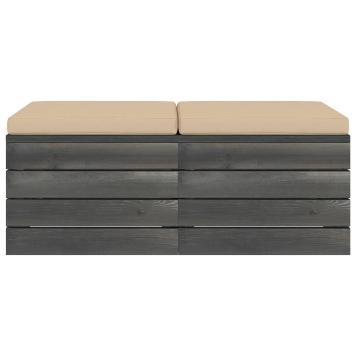 VIDAXL Repose-pieds palette de jardin 2 pcs avec coussins Bois de pin