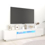 Voir la diapositive 1 : VIDAXL Meuble TV avec lumieres LED Blanc brillant 200x35x40 cm