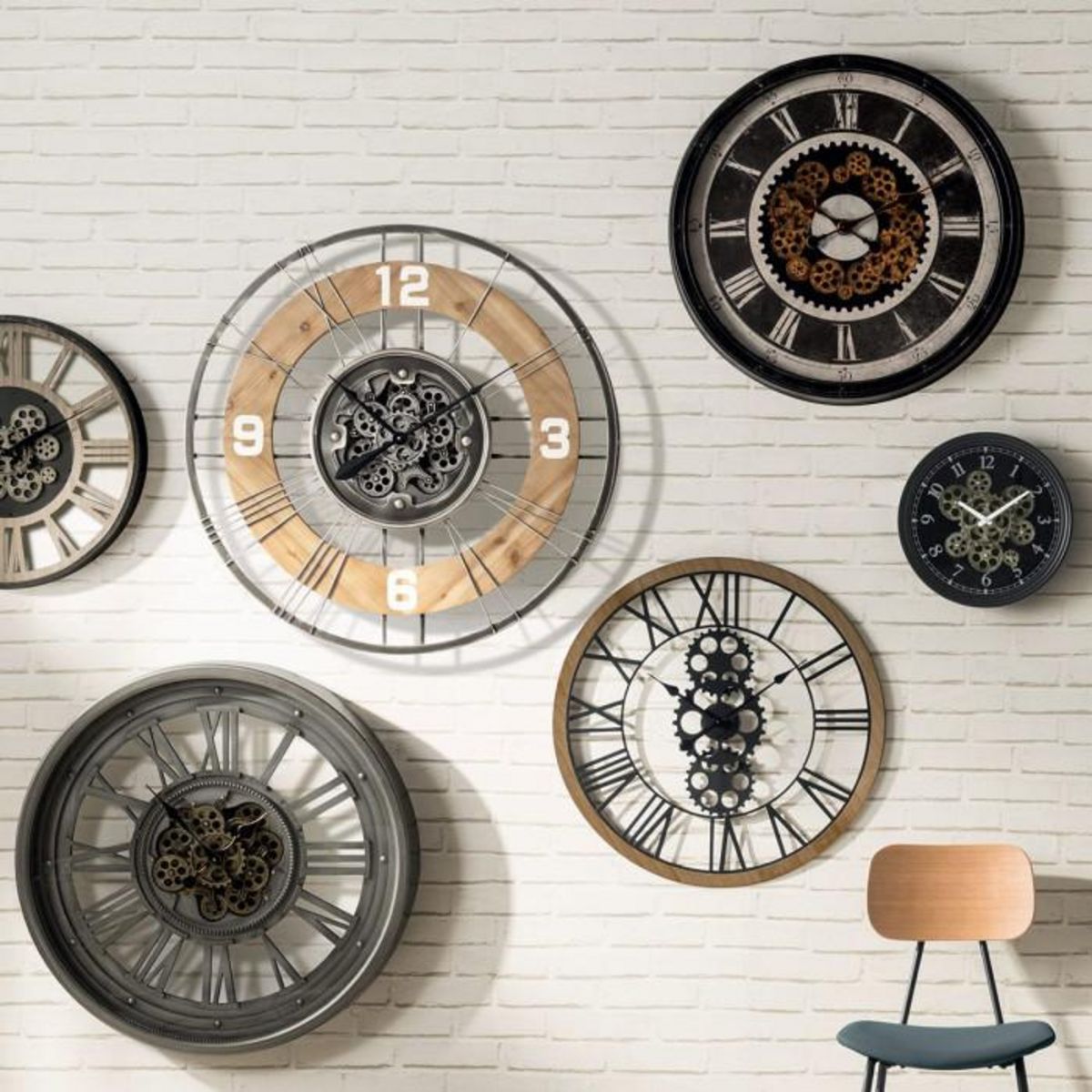 ATMOSPHERA Horloge Murale Vintage  Lana  90cm Naturel