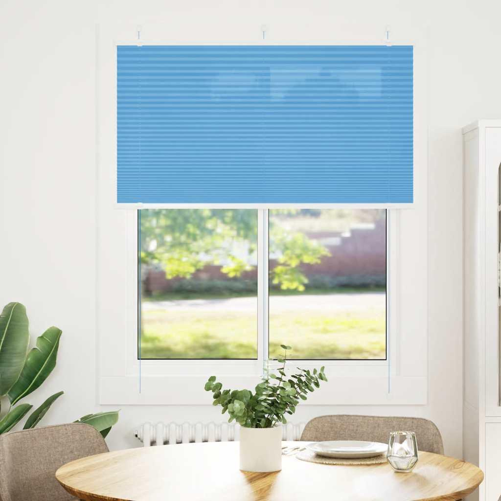 Voir la diapositive 2 : VIDAXL Store plisse bleu 105x100 cm largeur du tissu 104,4cm polyester