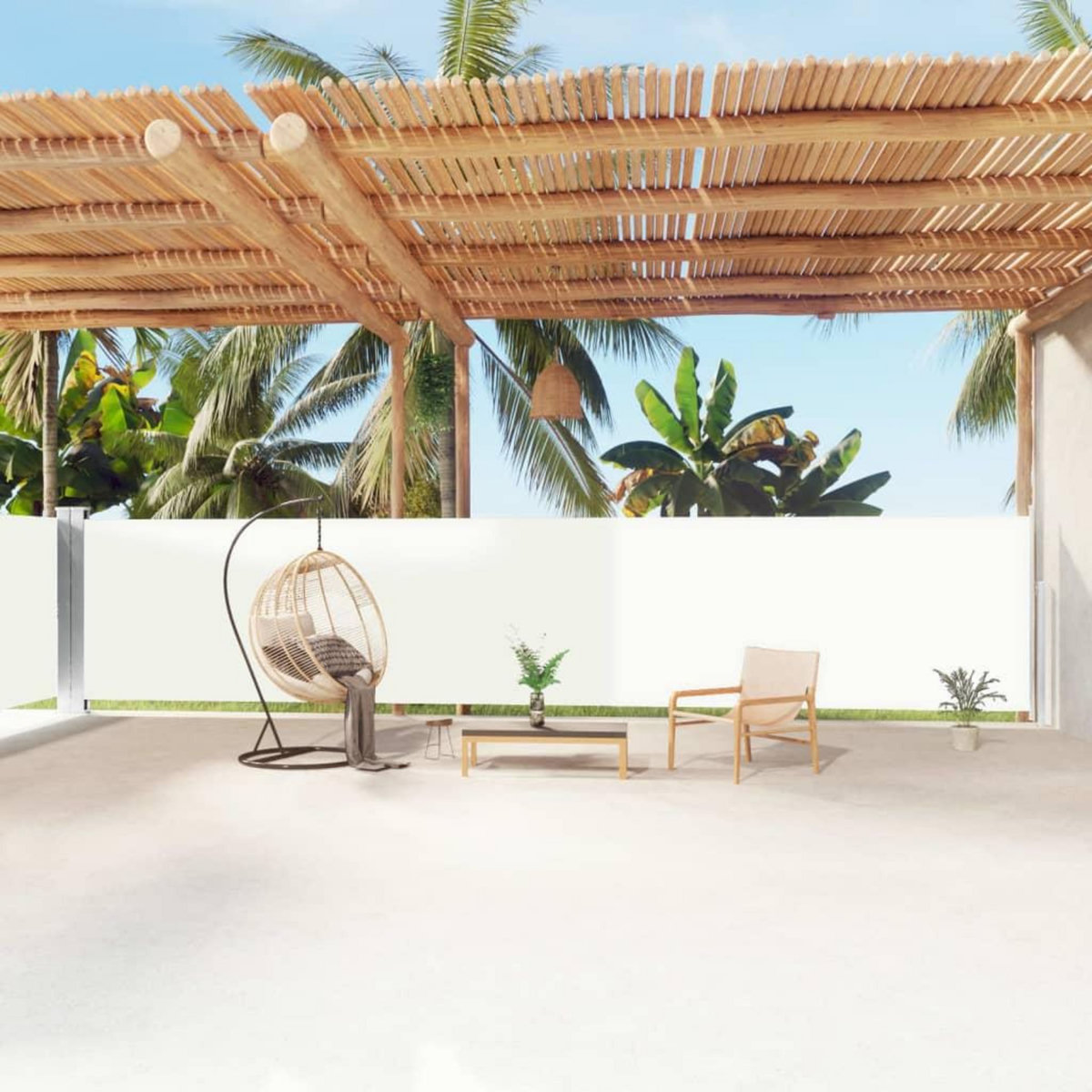 VIDAXL Auvent lateral retractable Creme 160x1200 cm