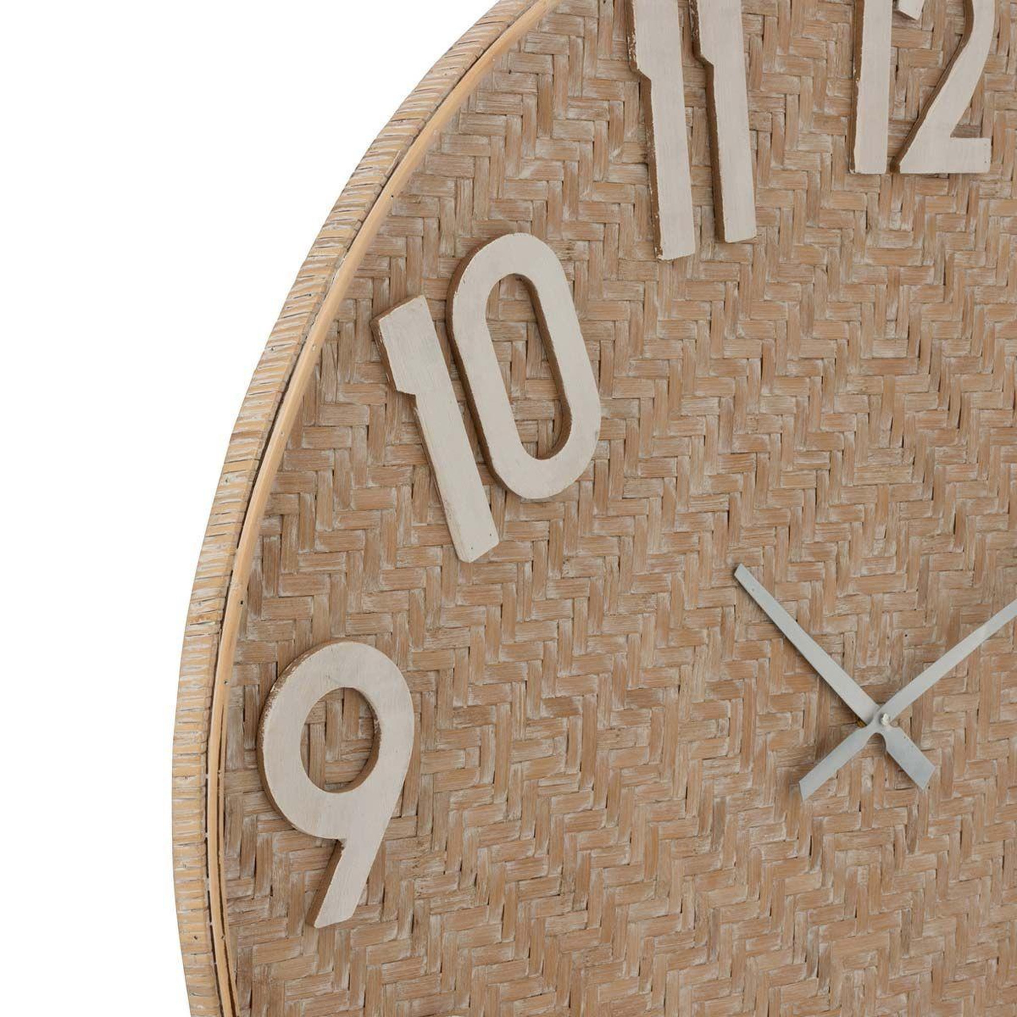 Voir la diapositive 2 : J-LINE Horloge Murale Design  Rotin  90cm Naturel