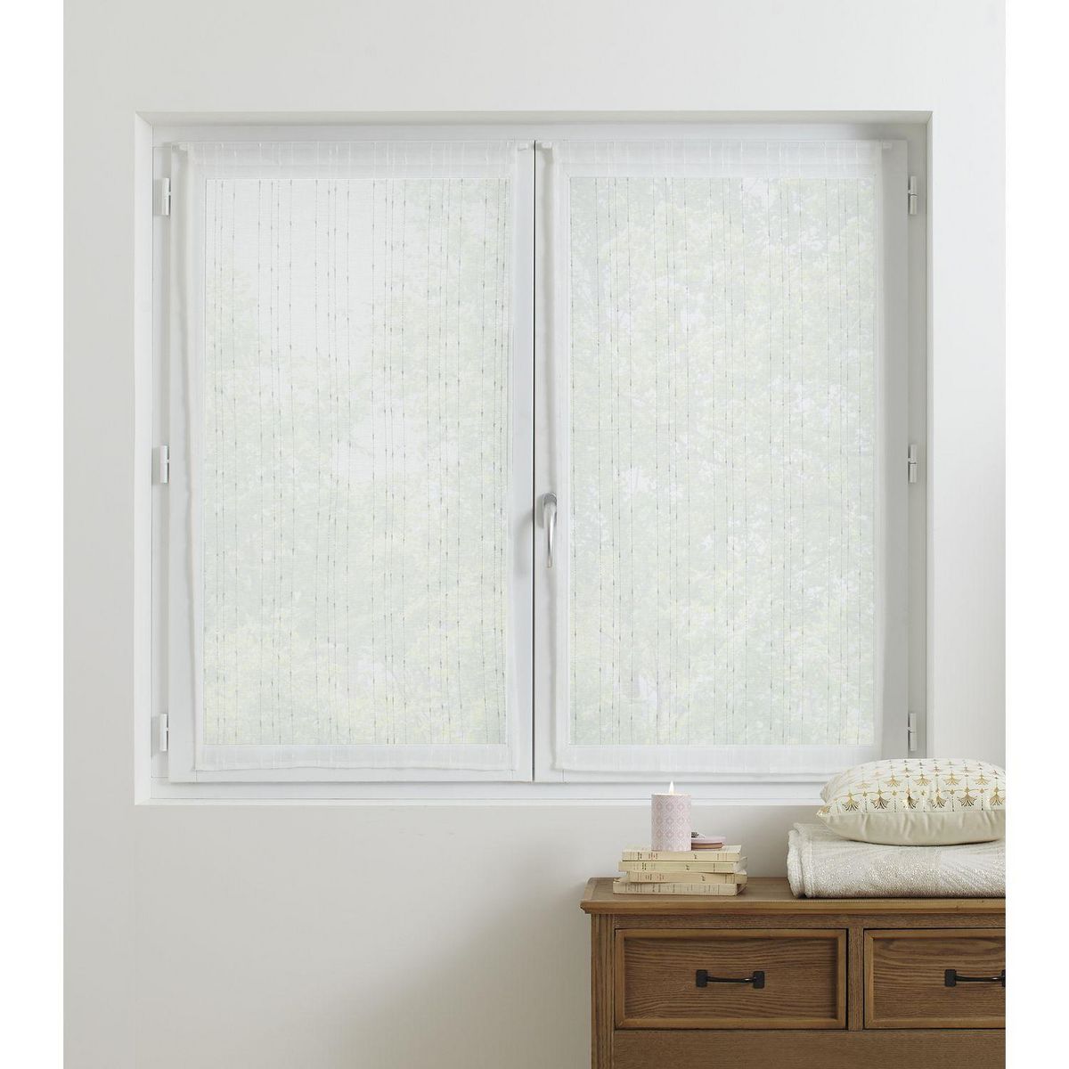 ATMOSPHERA 2 Voilages Anissa - 60 x 120 cm - Blanc