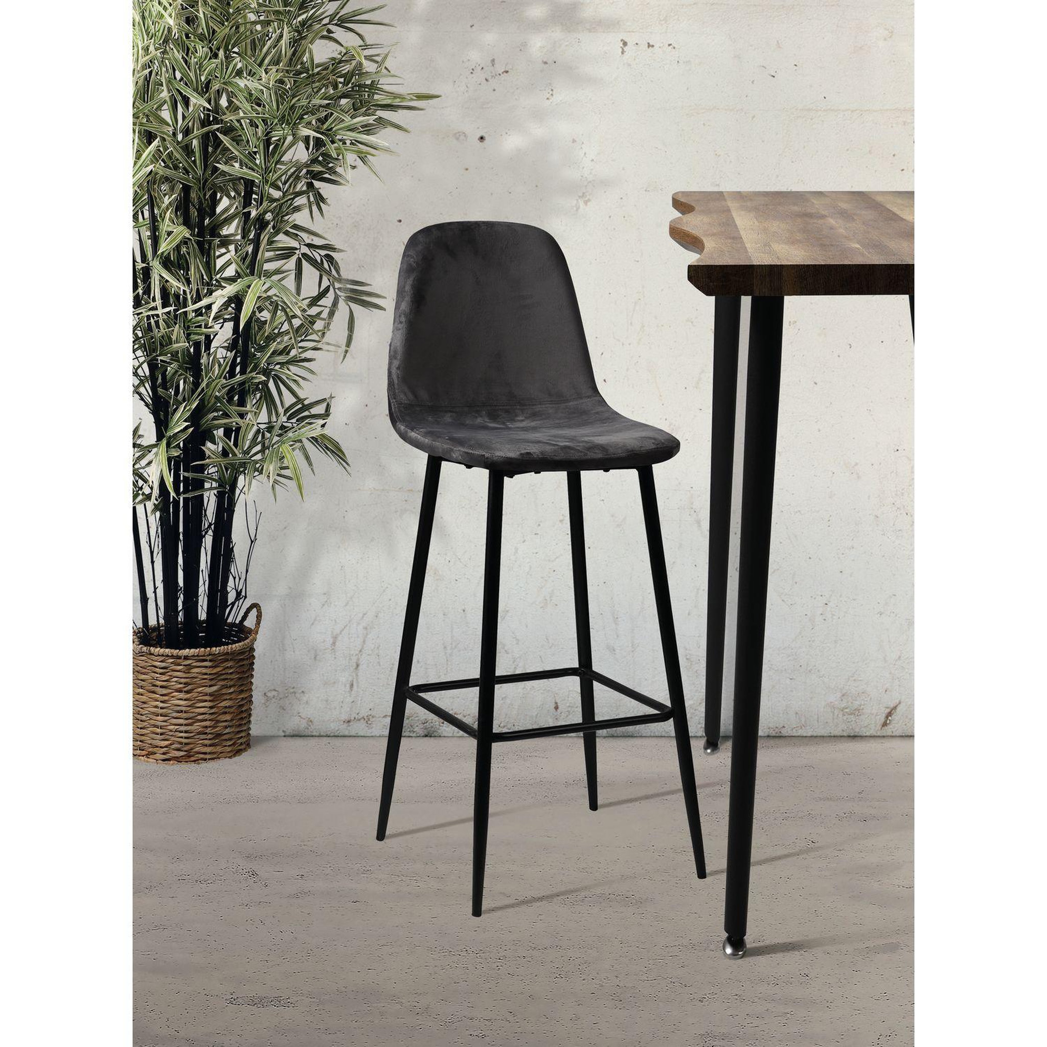 Voir la diapositive 2 : DIVERS Tabouret de bar en velours vintage inoui