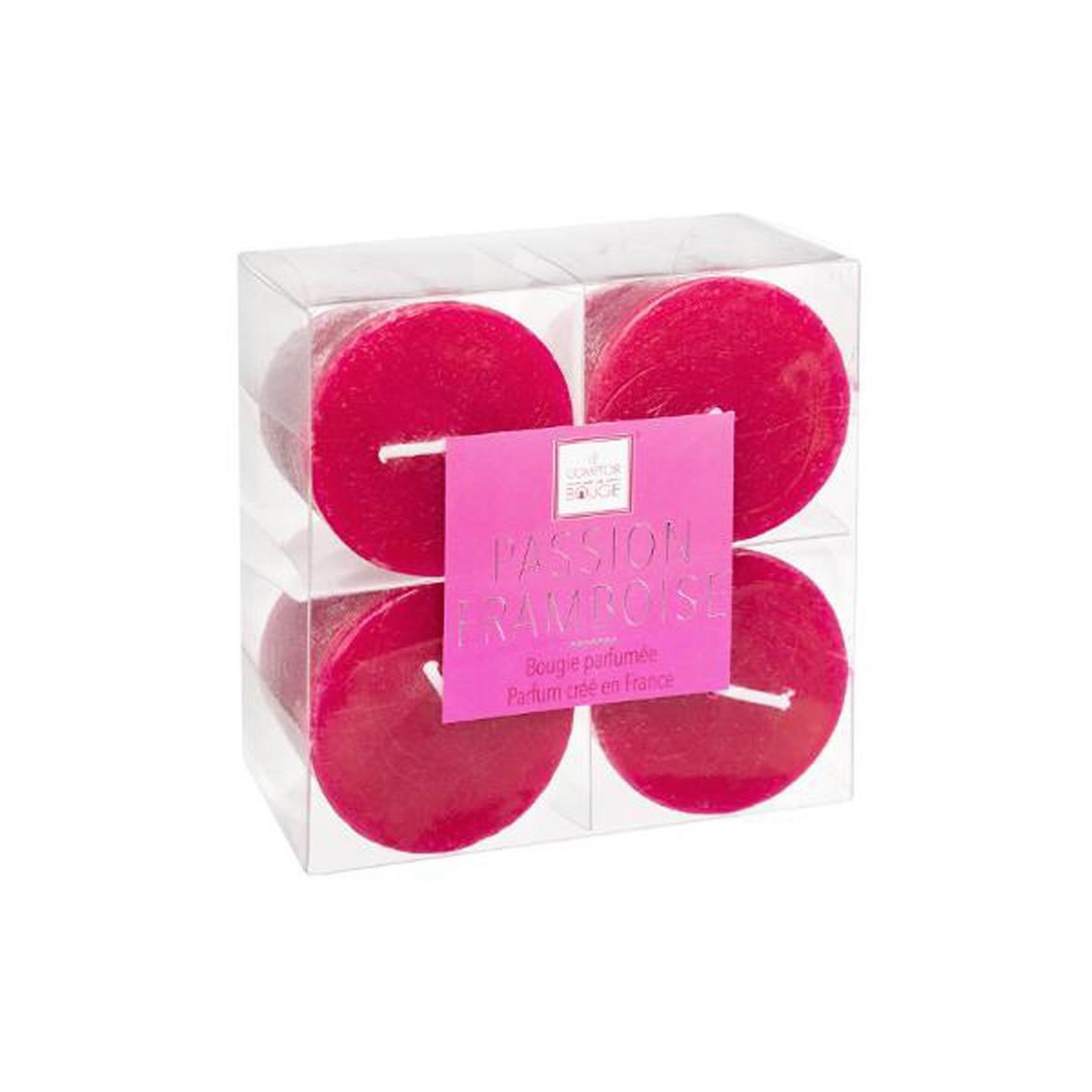 Voir la diapositive 1 : COMPTOIR DE LA BOUGIE Lot de 4 Bougies Votives Parfumées  Elea  48g Passion Framboise