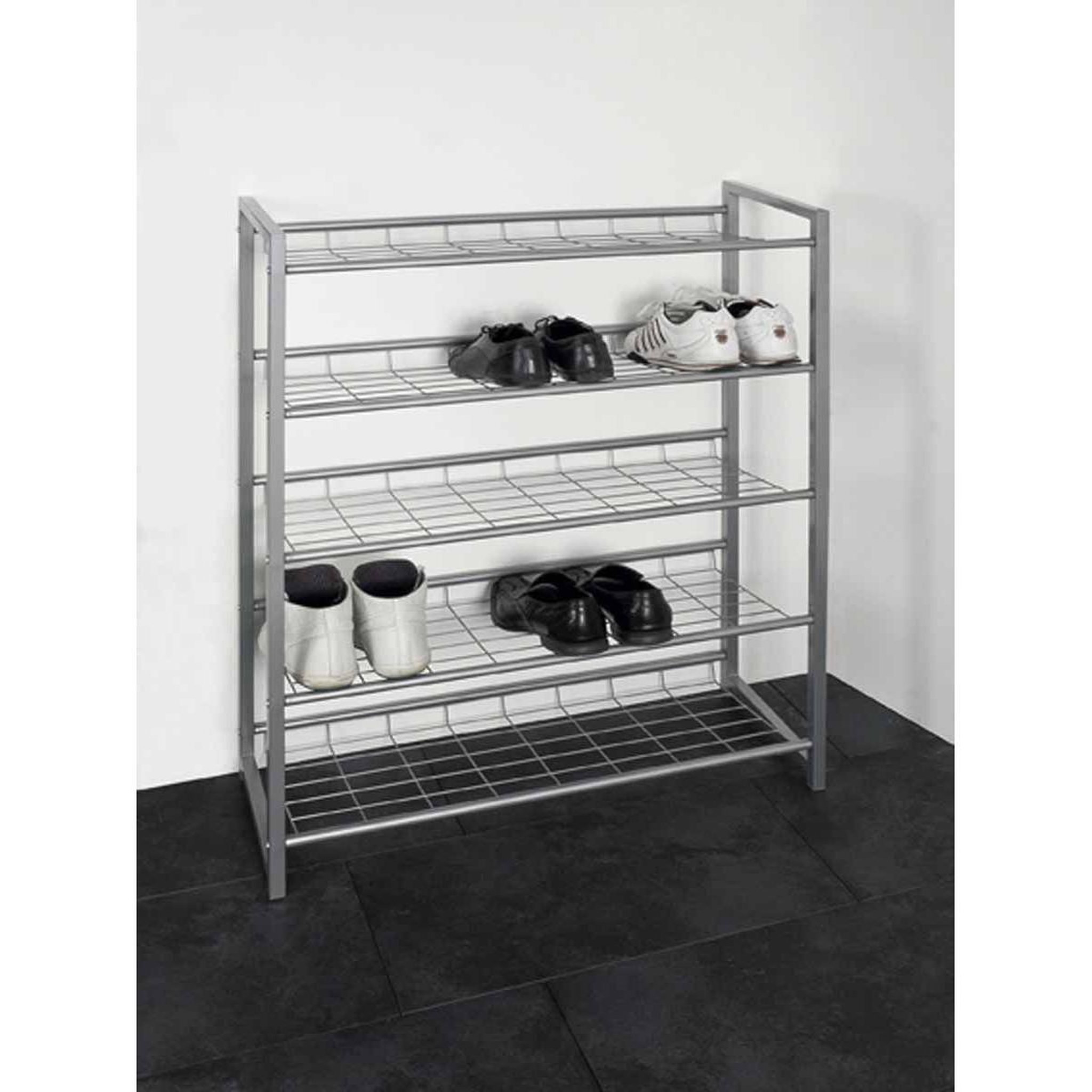 Voir la diapositive 2 : Paris Prix Range-chaussures 5 niveaux  plase  106cm argent