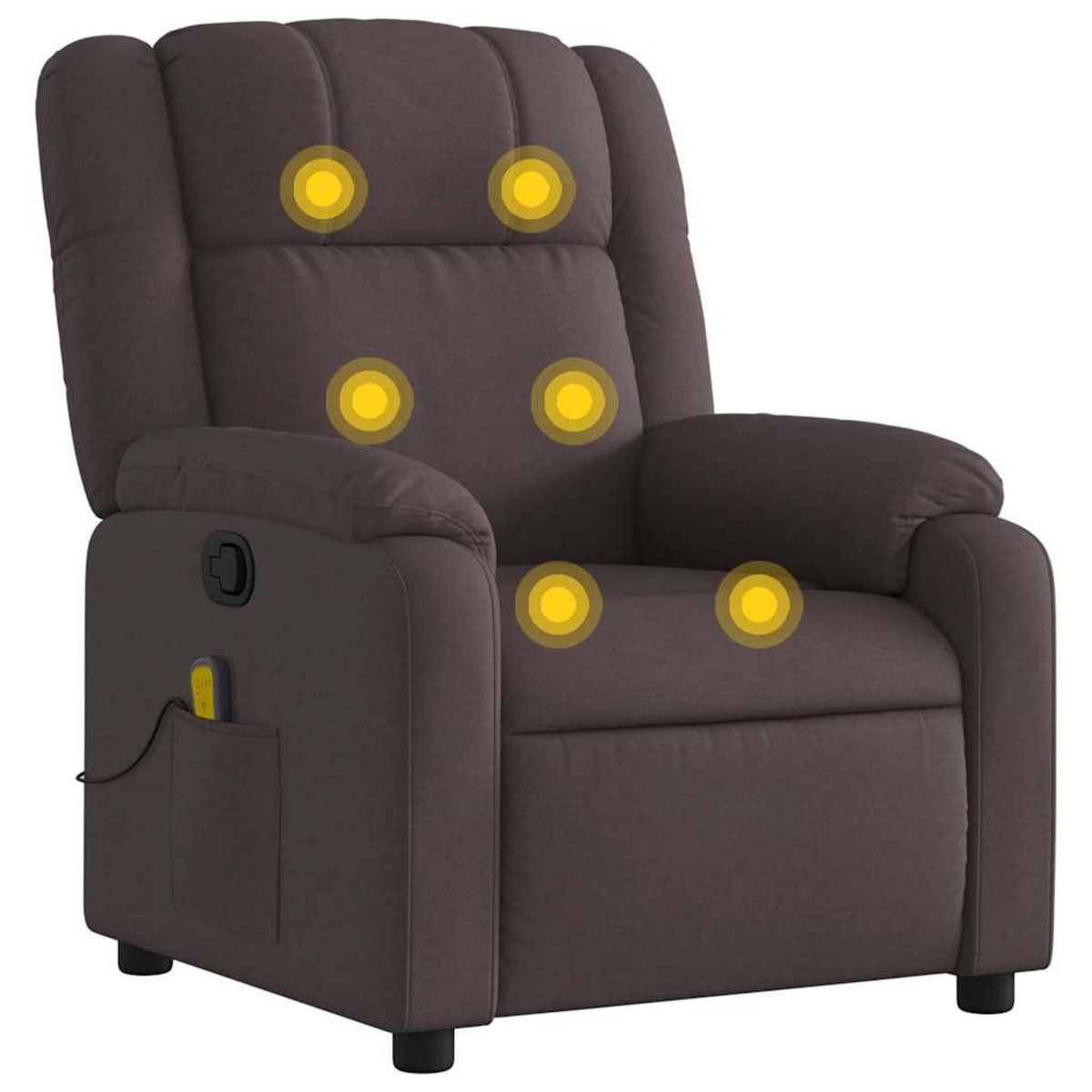 VIDAXL Fauteuil de massage inclinable Marron fonce Tissu