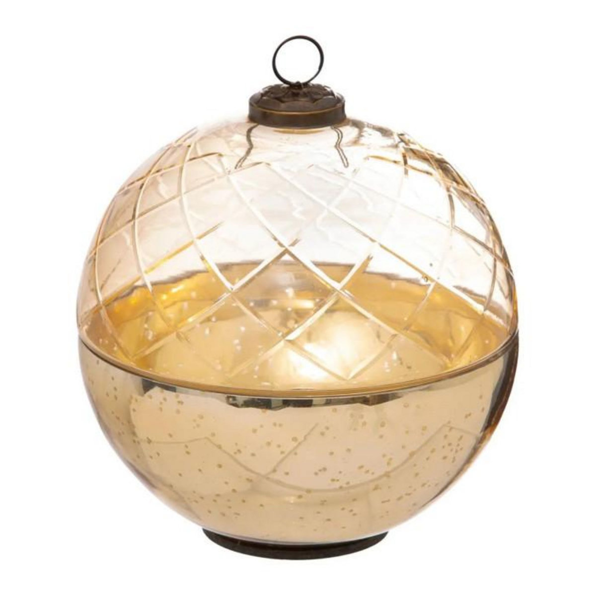 ATMOSPHERA Boîte Déco en Verre  Boule  15cm Or