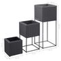 Voir la diapositive 6 : VIDAXL Lits sureleves de jardin 3 pcs Resine tressee Noir