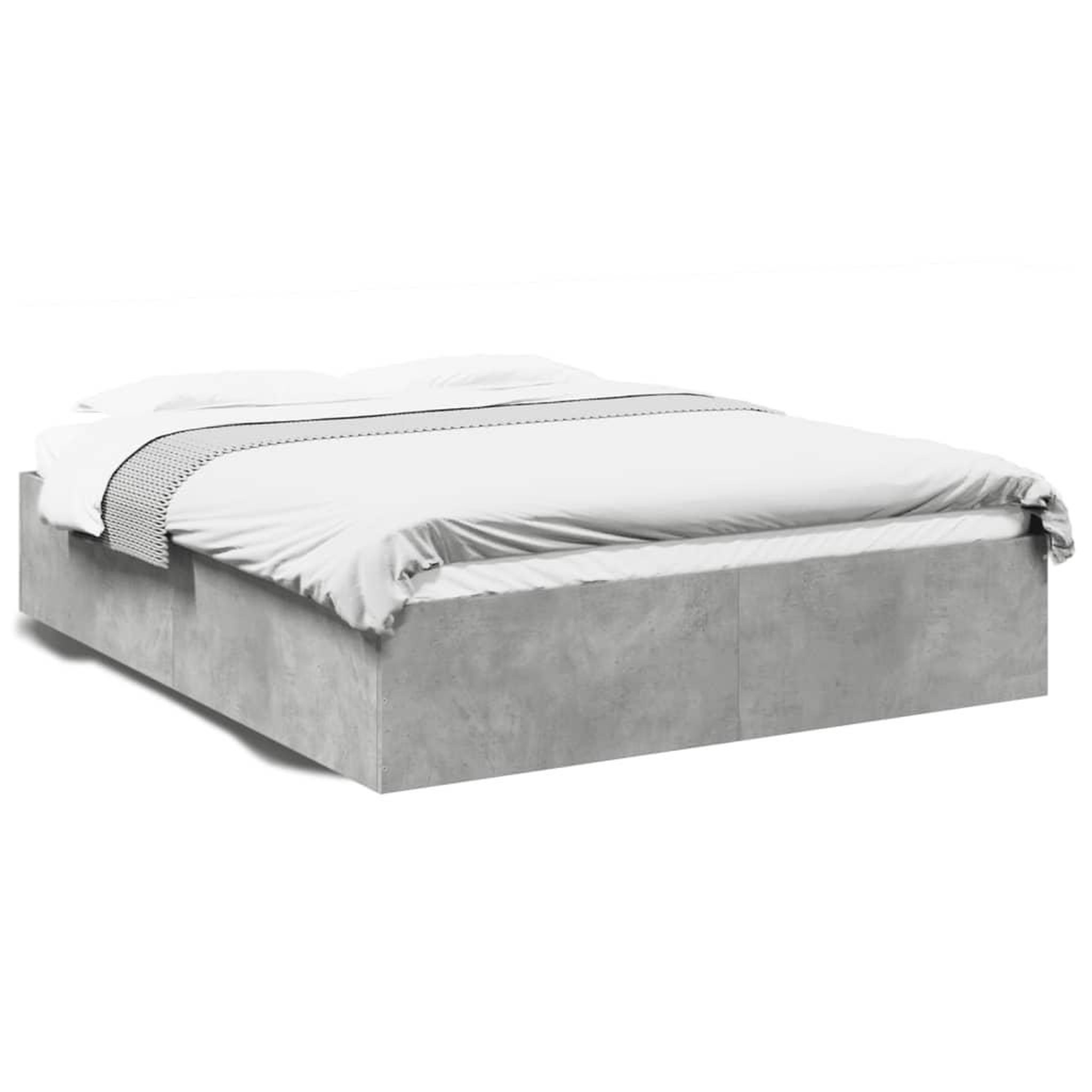 Voir la diapositive 2 : VIDAXL Cadre de lit sans matelas gris beton 150x200 cm