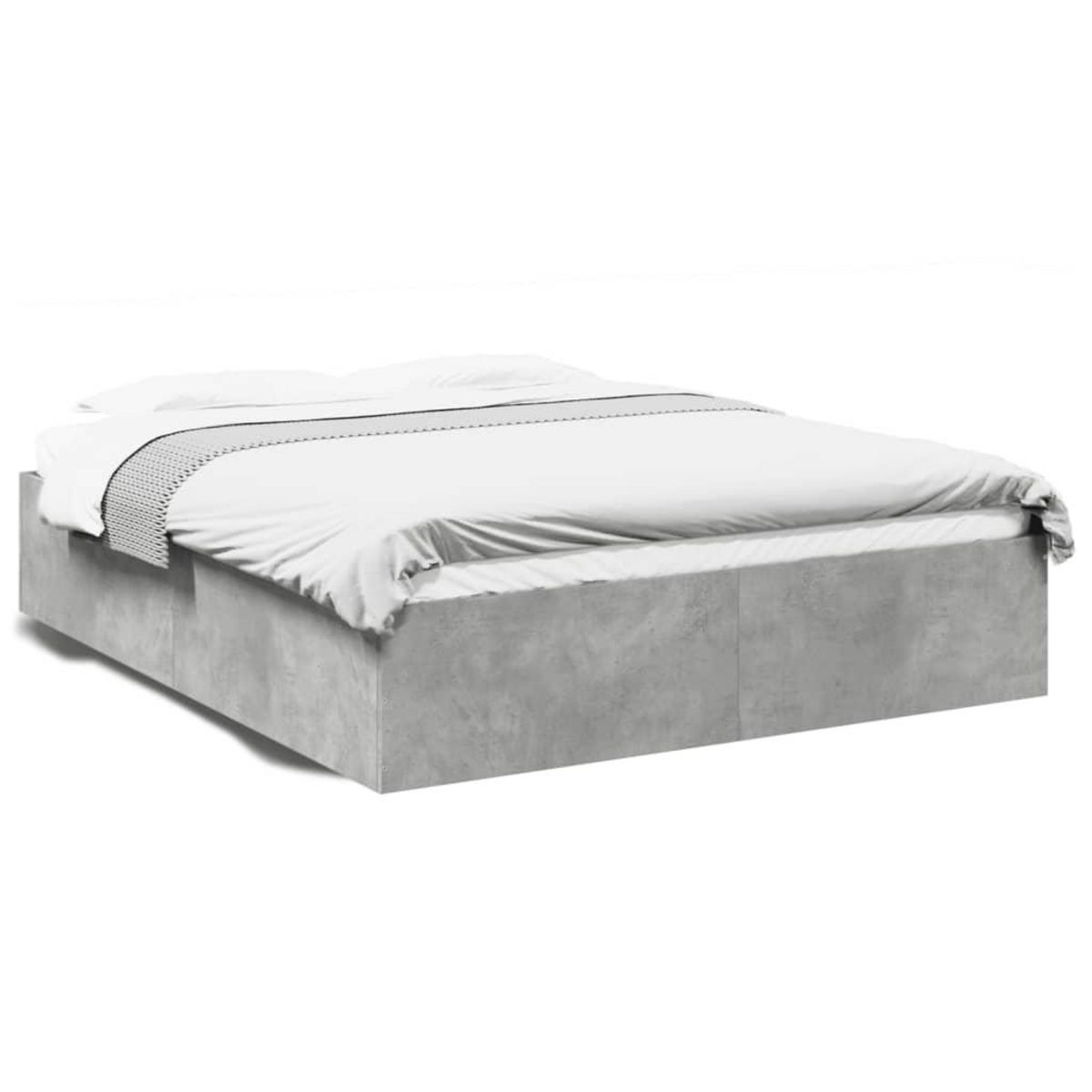 VIDAXL Cadre de lit sans matelas gris beton 150x200 cm