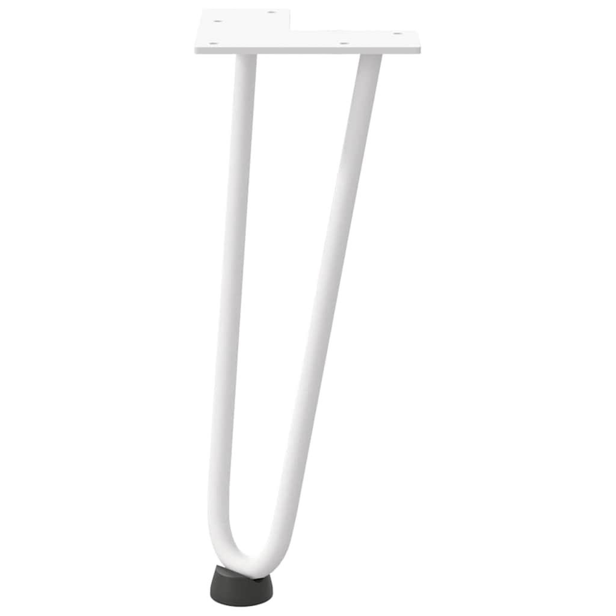 Voir la diapositive 5 : VIDAXL Pieds de table en forme d'epingle a cheveux 4 pcs blanc 30 cm