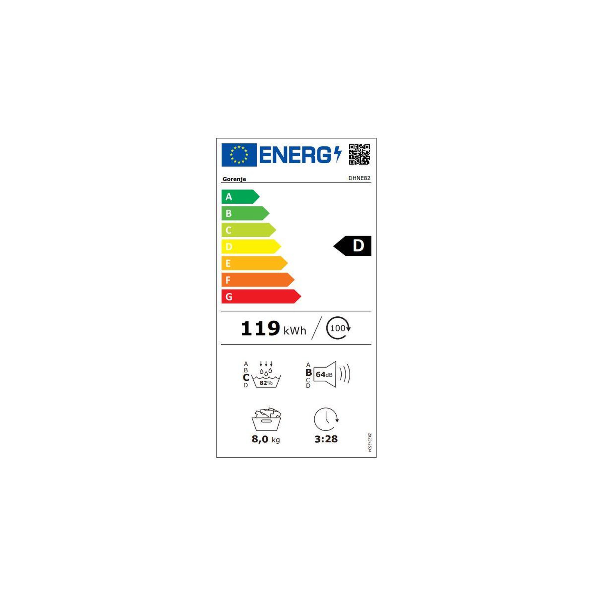 Voir la diapositive 6 : GORENJE Sèche linge pompe à chaleur DHNE82
