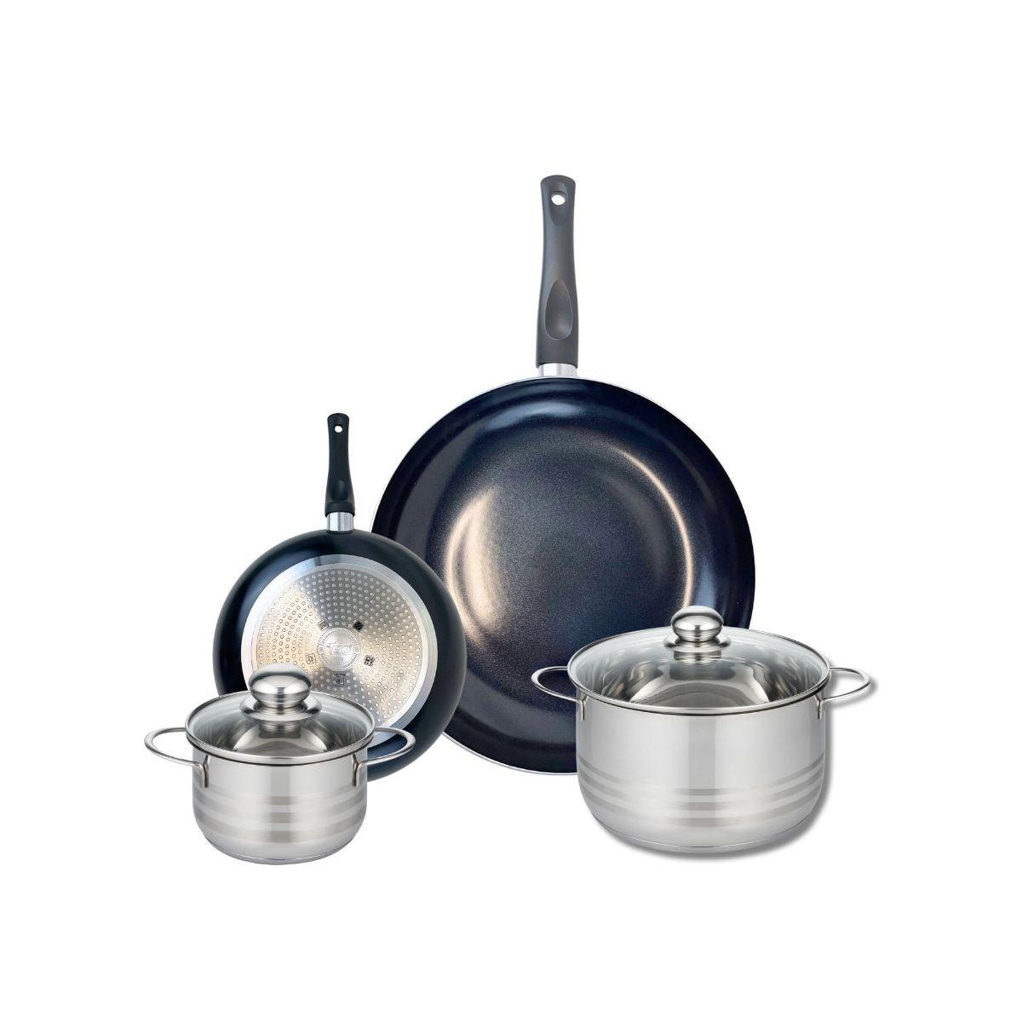 ELO Ensemble de 2 poêles de cuisson 20 et 32 cm et 2 faitouts 16 et 20 cm elo prima brillant