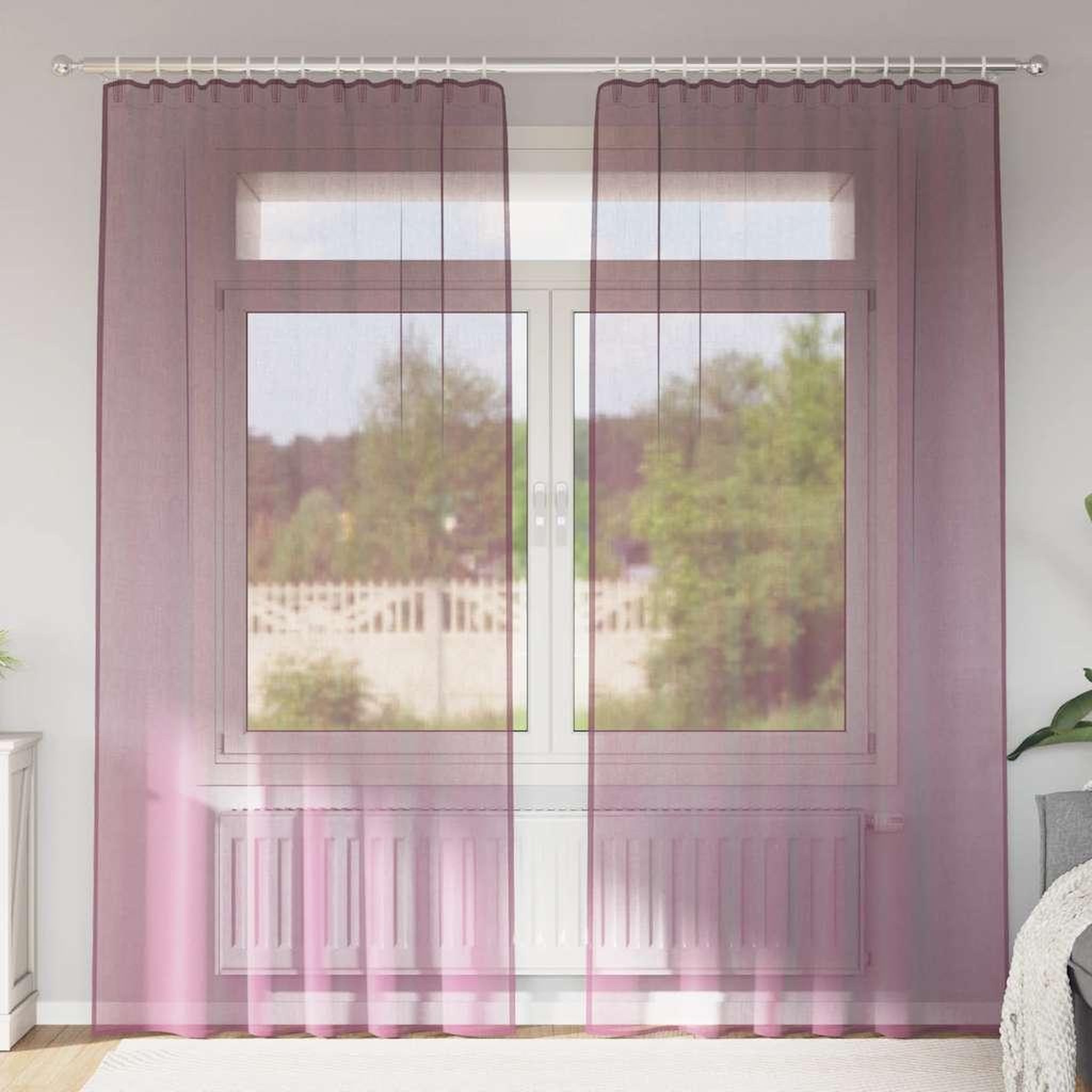 VIDAXL Rideaux en voile avec boucles 2 pcs violet 140x225 cm