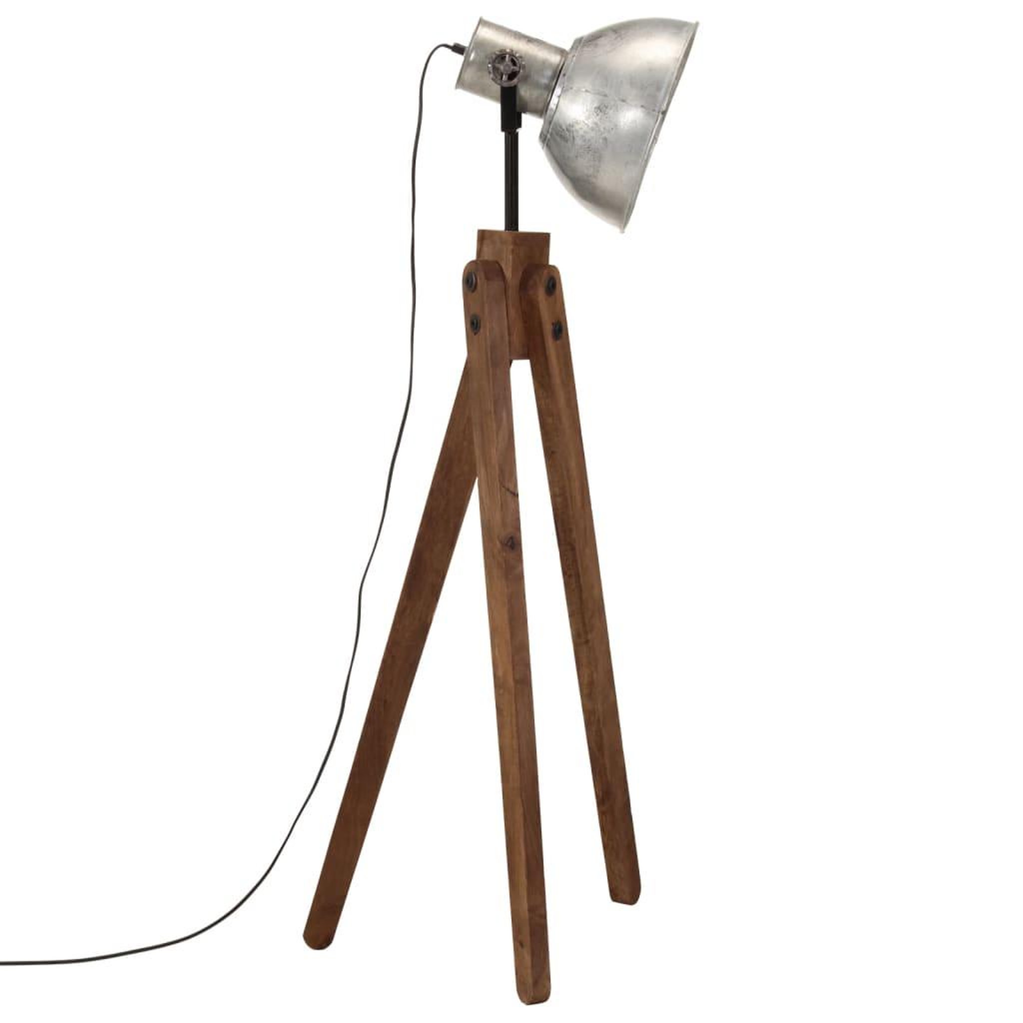 Voir la diapositive 4 : VIDAXL Lampadaire 25 W argent vintage 45x45x120 cm E27