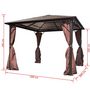 Voir la diapositive 6 : VIDAXL Belvedere avec rideau Marron Aluminium 300 x 300 cm