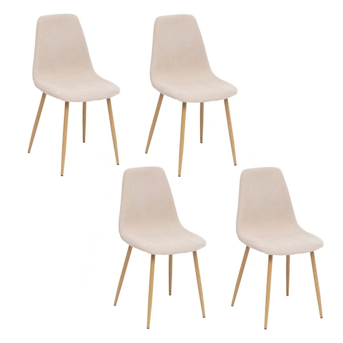ATMOSPHERA Lot de 4 chaises Loka en tissu