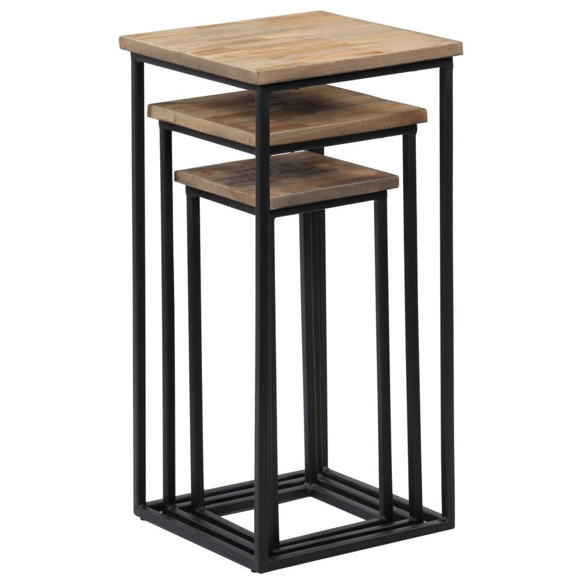 Voir la diapositive 5 : VIDAXL Ensemble de tables pour plante 3 pcs Teck recycle