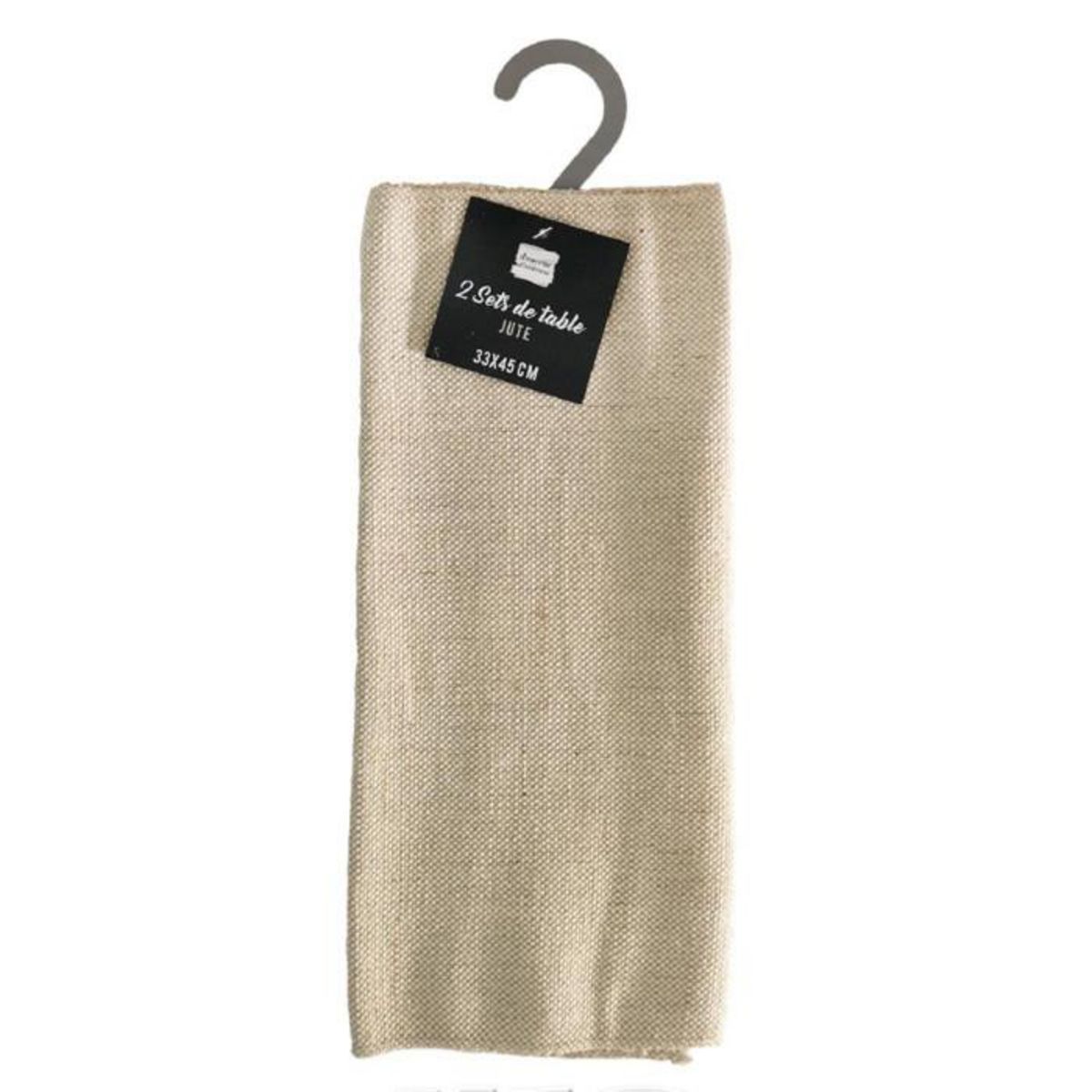 Paris Prix Lot de 2 Sets de Table en Jute  Tessi  33x45cm Beige