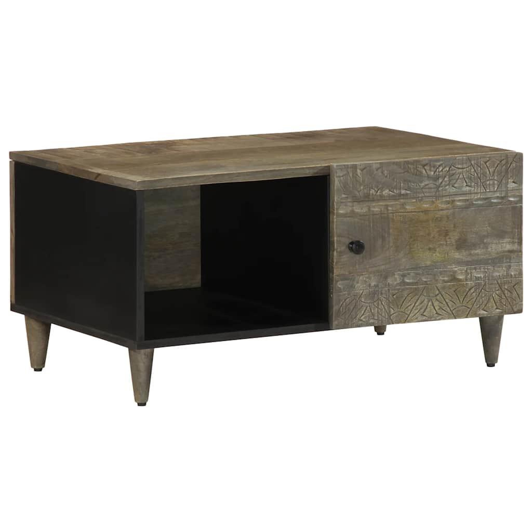 VIDAXL Table basse gris clair 80x50x40 cm bois de manguier massif