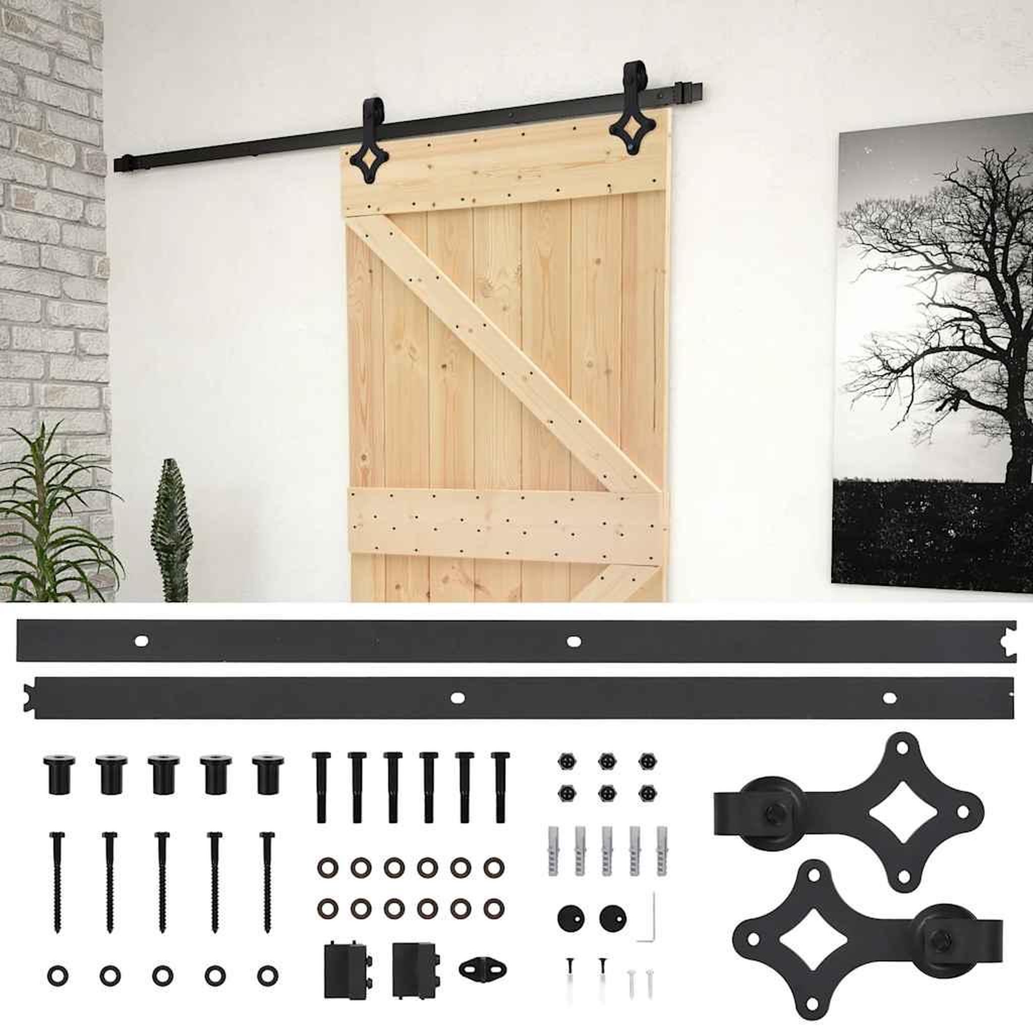 Voir la diapositive 1 : VIDAXL Porte coulissante avec kit de quincaillerie 80x210cm Pin massif